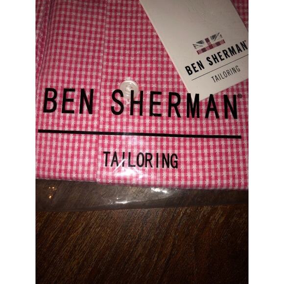 Ben Sherman Tailoring Office Stretch Collar 17 14 - 15 Coral Button Up Shirt - Picture 5 of 10